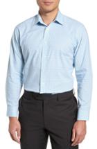 Men's Nordstrom Men's Shop Trim Fit Check Dress Shirt 32/33 - Blue/green