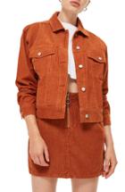 Women's Topshop Boxy Oversize Corduroy Jacket Us (fits Like 0-2) - Brown