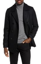 Men's Ted Baker London Grilled Wool Blend Peacoat (s) - Blue