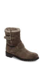 Women's Jimmy Choo Genuine Shearling Moto Boot .5us / 34.5eu - Grey