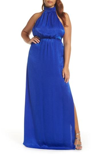 Women's Show Me Your Mumu Collette Halter Gown, Size - Blue