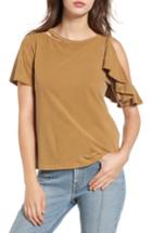 Women's Bp. Ruffle Cutout Tee - Green
