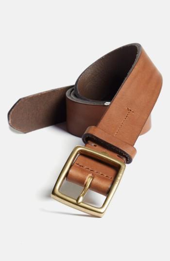 Men's Rag & Bone Rugged Leather Belt - Brown