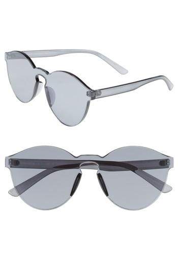 Women's Glance Eyewear 56mm Rimless Round Sunglasses - Black