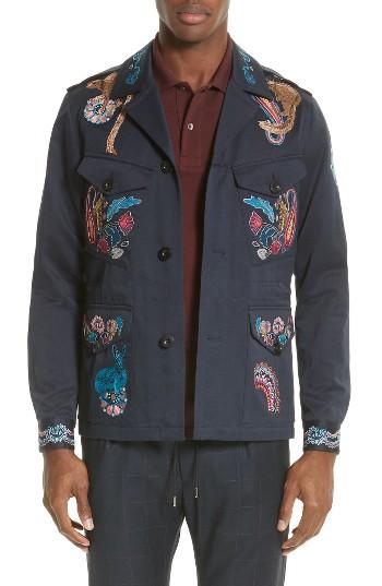 Men's Paul Smith Paisley Field Jacket - Blue