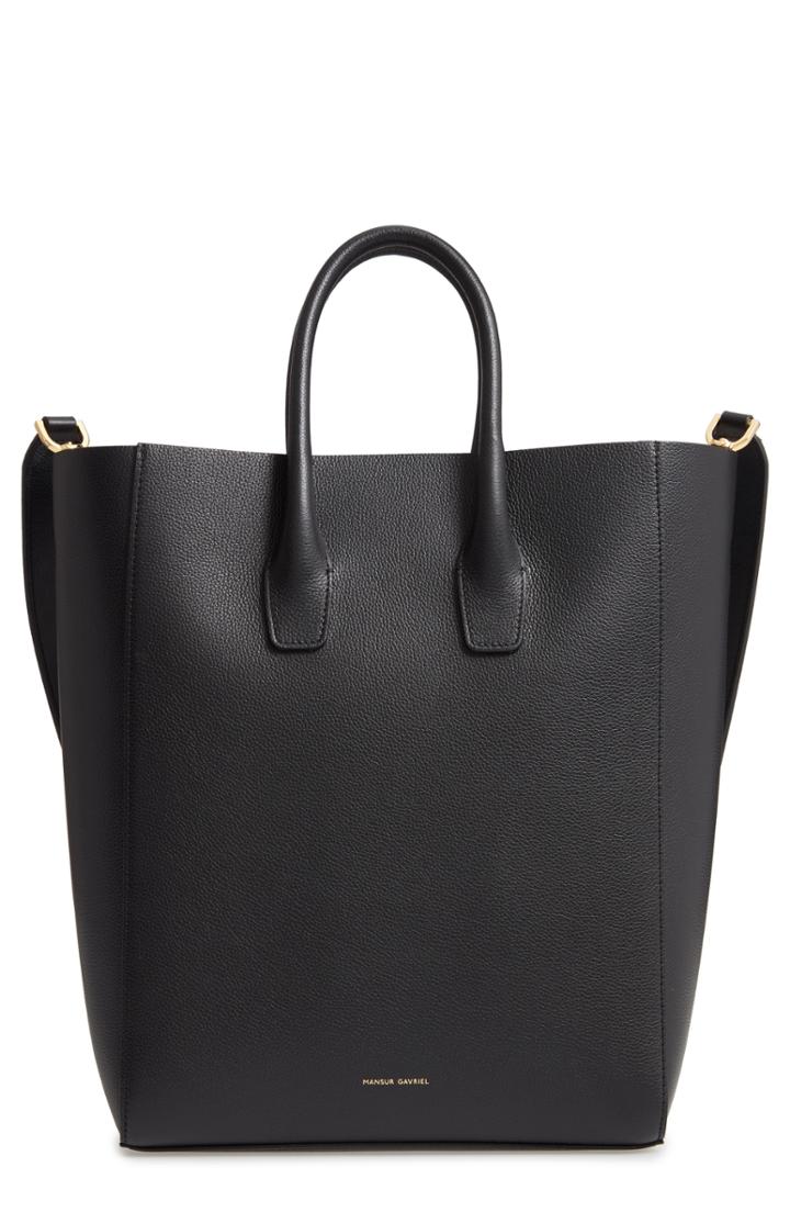 Mansur Gavriel North/south Leather Tote - Black