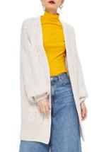 Women's Topshop Long Open Front Cardi Us (fits Like 0) - Ivory