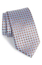 Men's Eton Neat Floral Silk Tie, Size - Blue