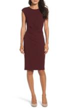 Women's Betsey Johnson Ruched Ponte Sheath Dress - Red (online Only)