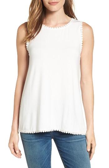 Women's Halogen Geo Trim Tank - Ivory