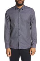 Men's Ted Baker London Appalo Trim Fit Textured Sport Shirt (m) - Blue