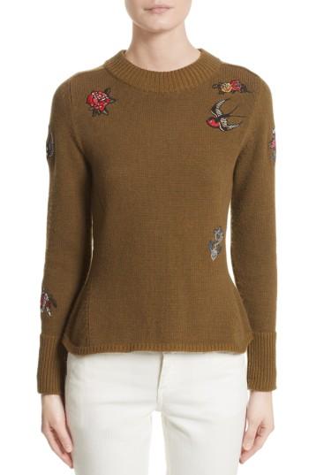 Women's Belstaff Simeron Applique Sweater - Brown