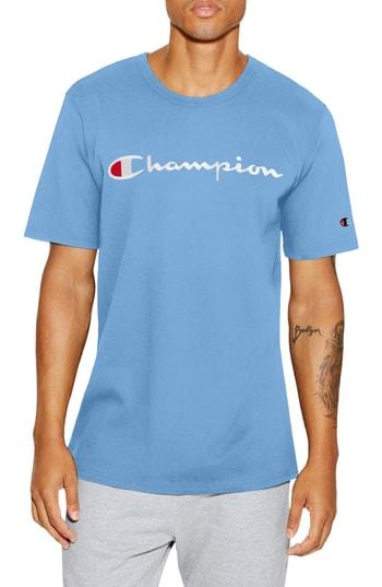 Men's Champion Heritage Embroidered Logo Tee - Blue