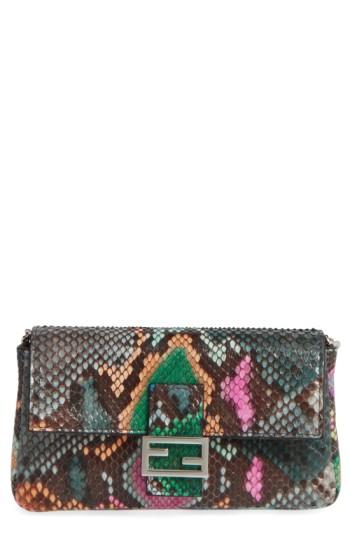 Fendi 'micro' Genuine Python Baguette - Grey