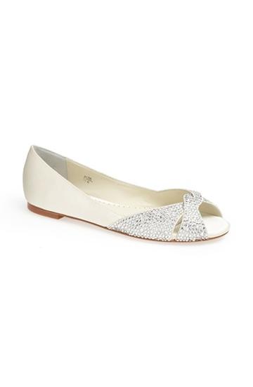 Women's Benjamin Adams London 'andie' Crystal Embellished Peep Toe Flat, Size