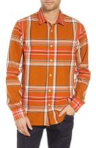 Men's Scotch & Soda Plaid Flannel Shirt - Orange