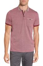 Men's Ted Baker London Leeds Oxford Modern Slim Fit Polo (xl) - Red