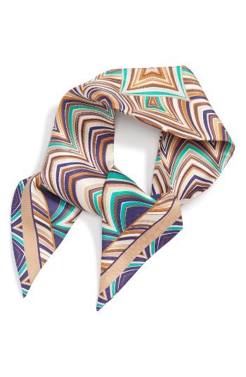 Women's Missoni Print Silk Skinny Scarf, Size - Orange