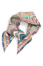 Women's Missoni Print Silk Skinny Scarf, Size - Orange