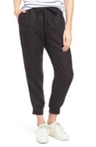Petite Women's Caslon Linen Jogger Pants, Size P - Black