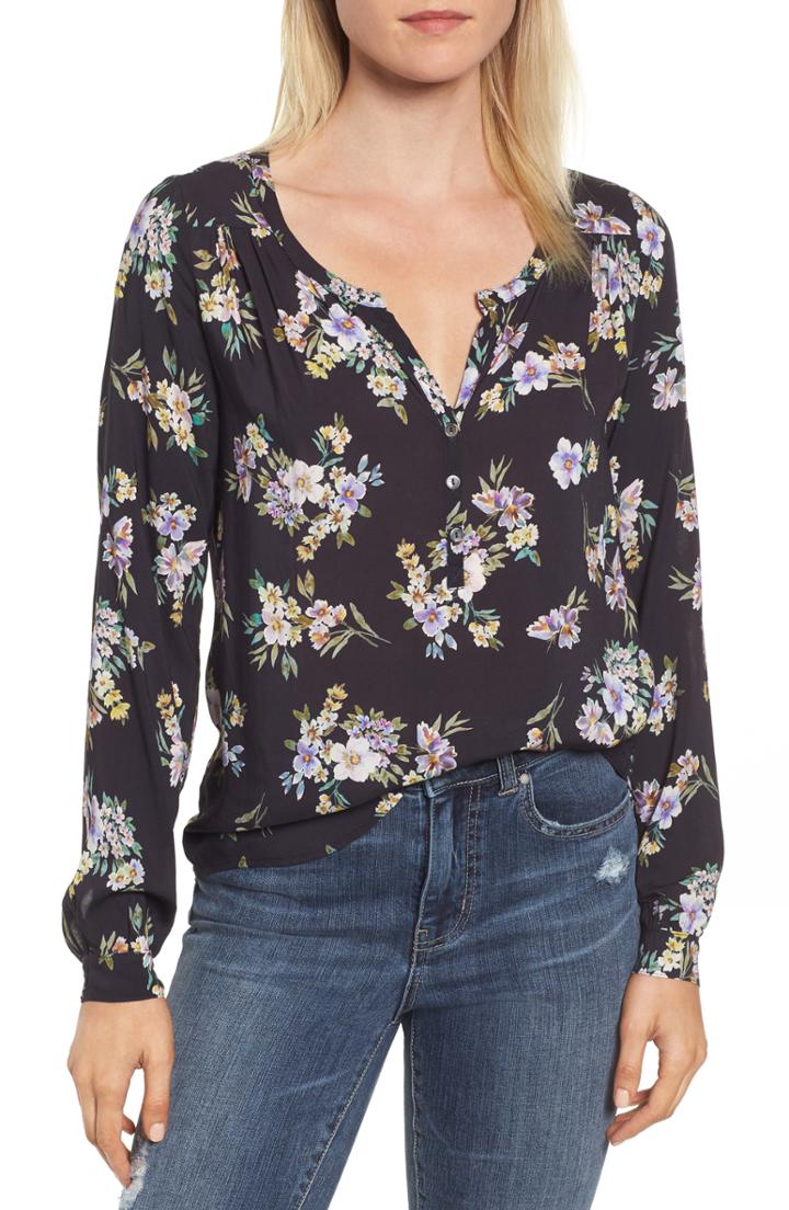 Women's Velvet By Graham & Spencer Floral Challis Blouse