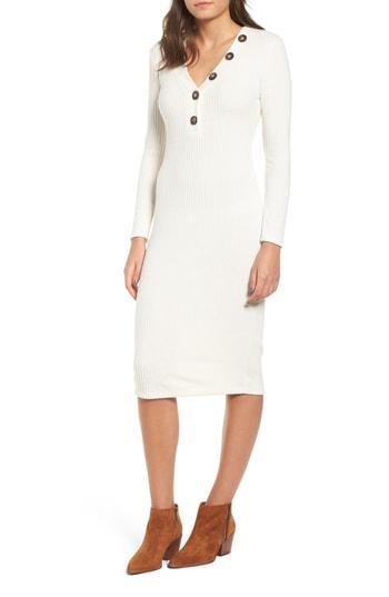 Women's All In Favor Rib Knit Dress - Ivory