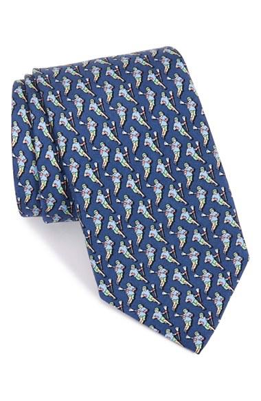 Men's Vineyard Vines 'lacrosse' Silk Tie, Size - Blue