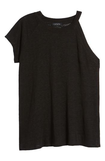 Women's 1.state One-sleeve Linen Tee - Black