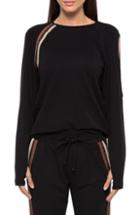 Women's Koral Wisdom Daze Cutout Glitter Stripe Top - Black