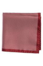 Men's Eton Dot Silk Pocket Square, Size - Red