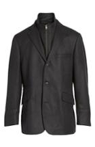 Men's Kroon Ritchie Aim Hybrid Classic Fit Wool & Cashmere Sport Coat L - Black