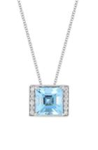 Women's Bony Levy Square Aquamarine & Diamond Pendant Necklace (nordstrom Exclusive)