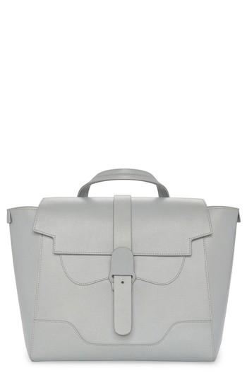 Senreve Maestra Pebbled Leather Satchel - Grey