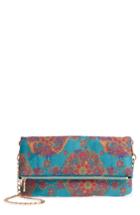 Sole Society Floral Jacquard Foldover Clutch - Pink