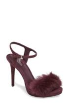 Women's Michael Michael Kors Faye Genuine Rabbit Fur Sandal .5 M - Purple