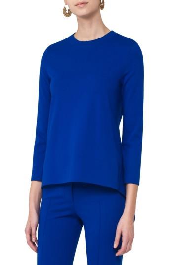 Women's Akris Punto Handkerchief Jersey Shirt - Blue