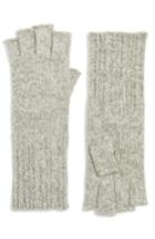 Women's Halogen Rib Knit Fingerless Gloves, Size - Grey