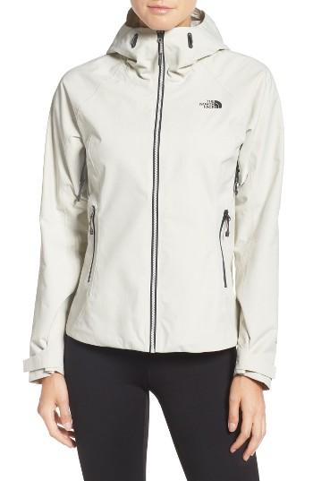 Women's The North Face 'fuseform' Hooded Waterproof Jacket - Ivory