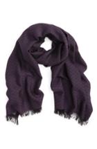 Men's Canali Chevron Wool Scarf, Size - Purple