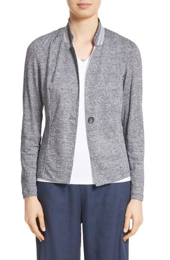 Women's Fabiana Filippi Grosgrain Stripe Jersey Jacket Us / 42 It - Blue
