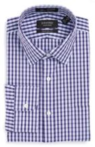 Men's Nordstrom Men's Shop Smartcare(tm) Traditional Fit Check Dress Shirt - 33 - Purple