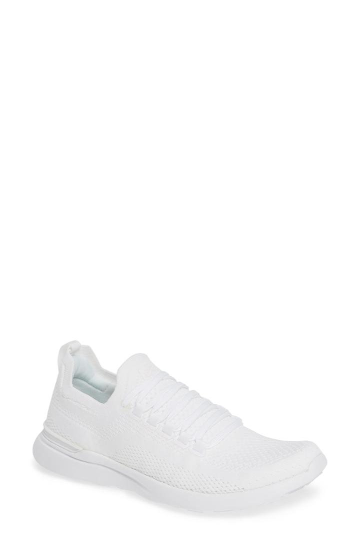 Women's Apl Techloom Breeze Knit Running Shoe .5 B - White