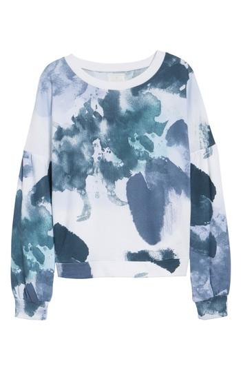 Women's Caslon Blouson Sleeve Sweatshirt, Size - White