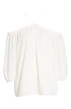 Women's 1.state Off The Shoulder Sheer Chiffon Blouse - Orange