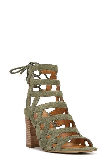 Women's Sarto By Franco Sarto Connie Block Heel Cage Sandal M - Green