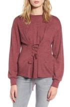 Women's Wayf Ana Corset Sweatshirt - Burgundy