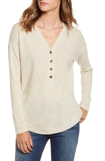 Women's Socialite Thermal Henley - Beige