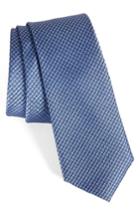 Men's Calibrate Accent Grid Silk Tie, Size - Blue