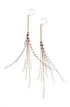 Women's Serefina Stripe Feather Drop Earrings