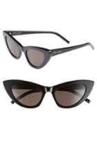 Women's Saint Laurent Lily 52mm Cat Eye Sunglasses - Black